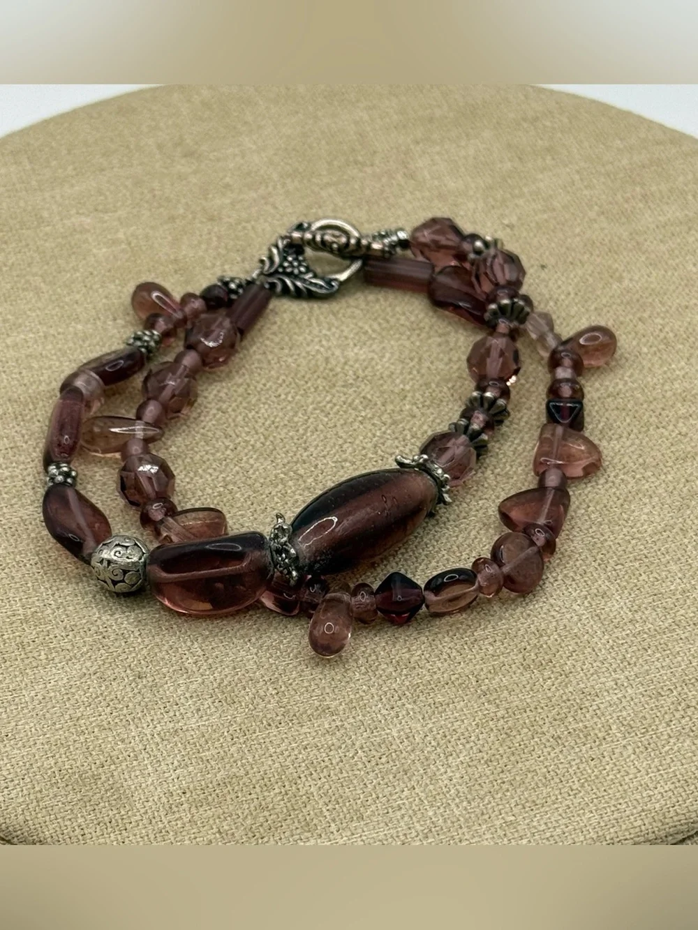 Handcrafted purple Glass Beaded Women's Bracelet